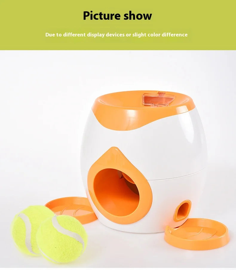 Dog Tennis Ball Food Reward Machine, Interactive Puzzle Toy with Slow Food Dispenser,Outdoor Training Toys Ball Launcher For Pet