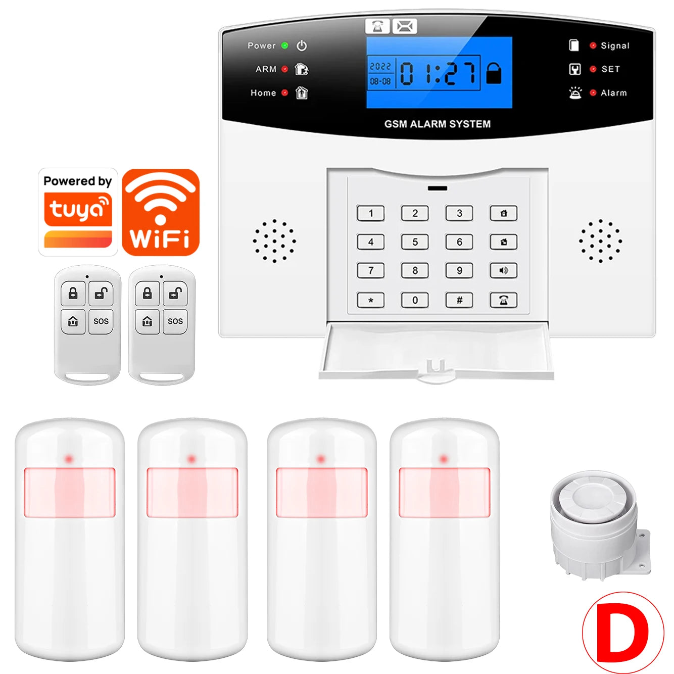 GSM WiFi Smart Alarm System Wireless DIY Smart Home Security System With APP Control Works with Alexa for Houses Apartments