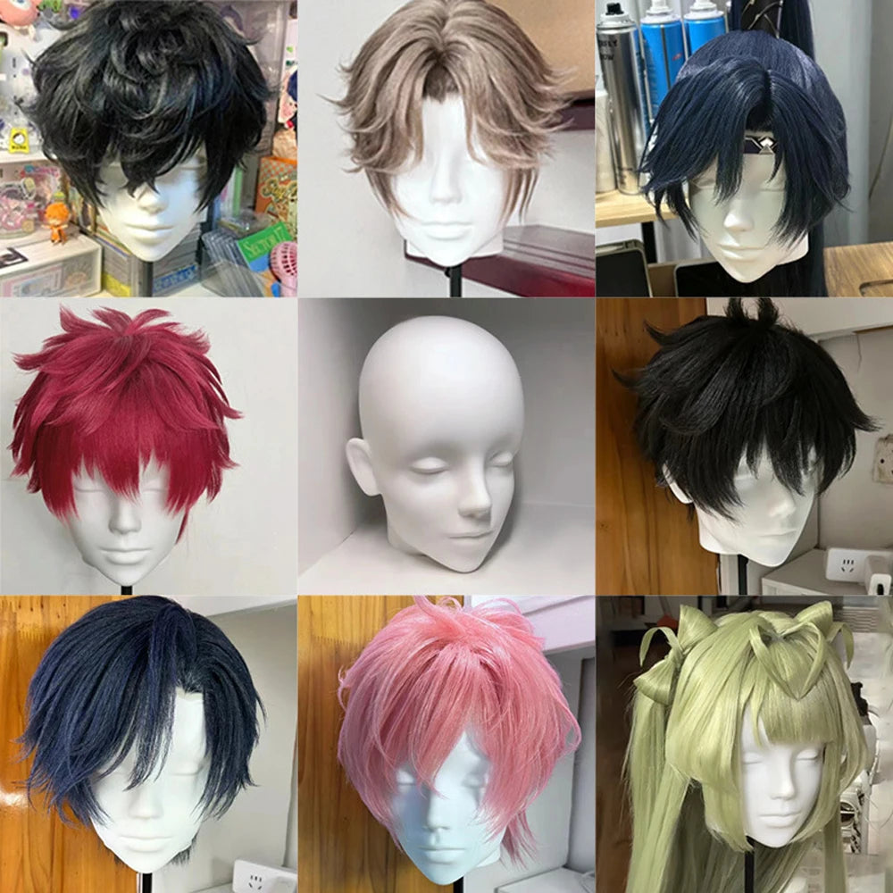 Wig Head Model Mannequin Dummy Wig Glasses Hat Display Stand Rack Hairpieces Stand Holder  Head Model Wig Display with Stand