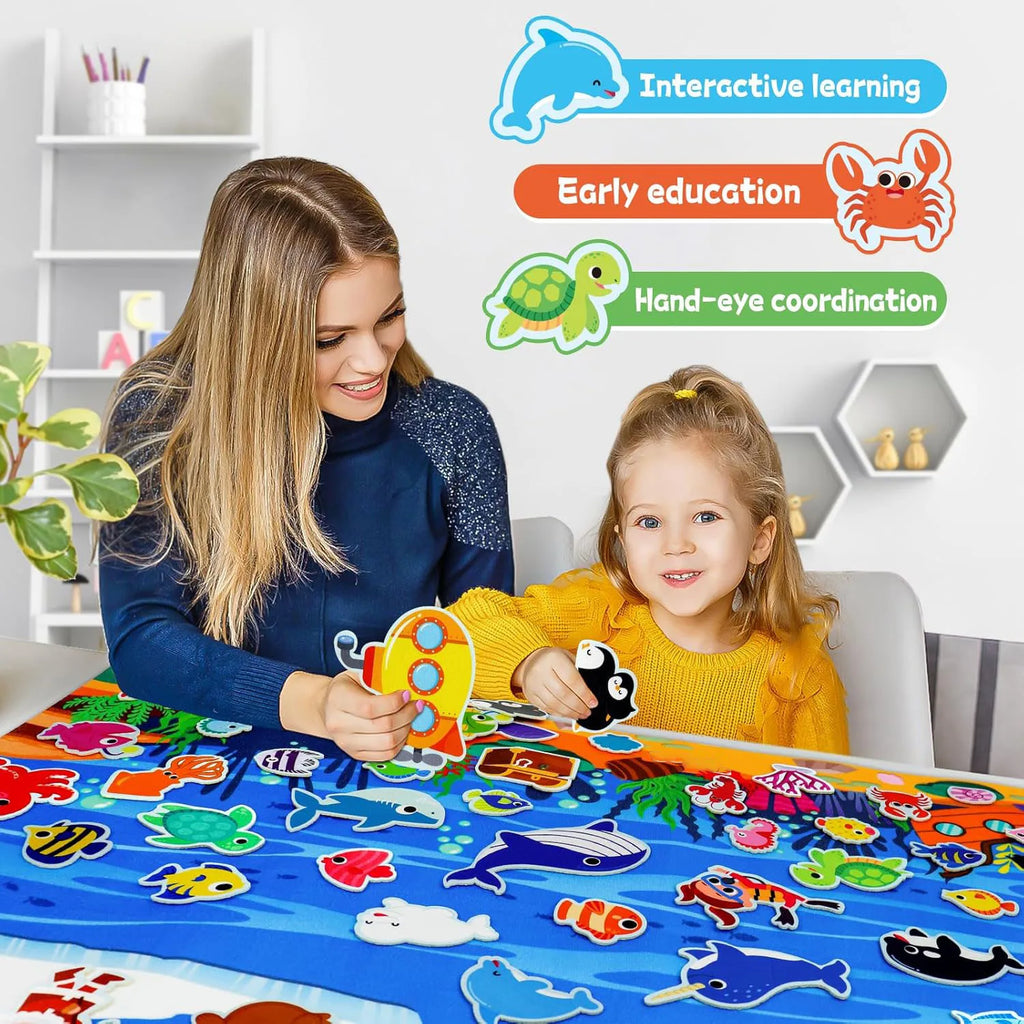 Farm Animals Felt Story Board Set Storytelling Early Learning Interactive Play Kit Wall Hanging Puzzle Toys for Toddlers Gifts