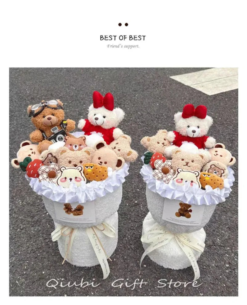 Birthday Gifts for Girlfriend - Cute Doll Bouquet Flowers, Lovely Surprise Present Idea for Her Special Day Valentine's Day