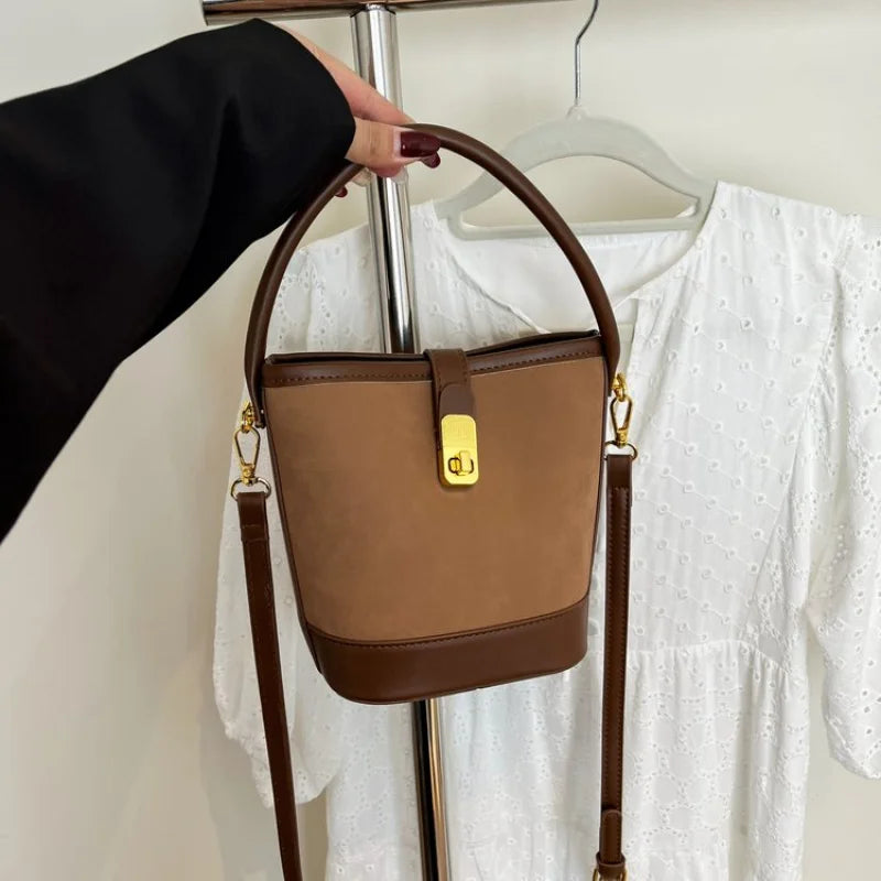 Ladies Tote Bag Made Of Pentagon-Printed Leather Boasting High-End Andorra Commuter Spacious Soft Style