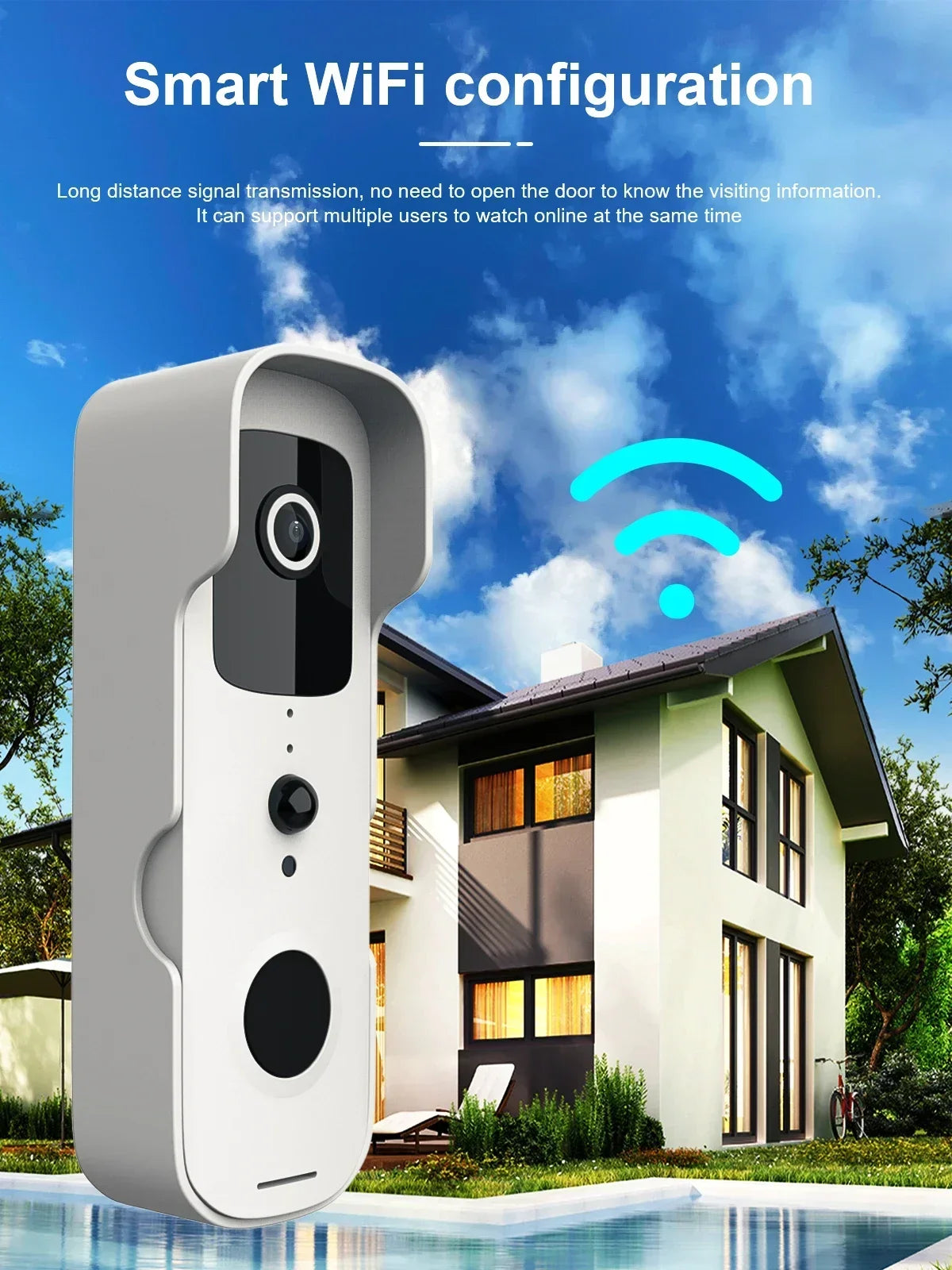 2026 Smart Video Doorbell Waterproof Night Vision Door Viewer 1080P FHD Camera Digital Visual Intercom WIFI 2.4G Tuya Door Bell