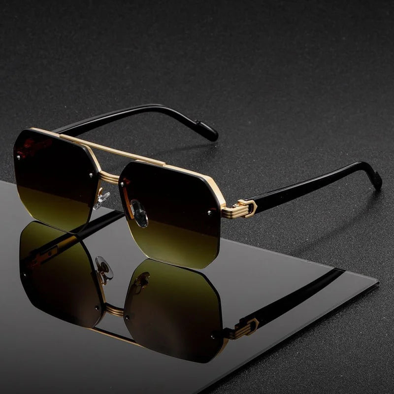 1 piece, stylish and retro, double-bridge frame sunglasses, unisex, suitable for gifting to relatives and friends, gatherings,