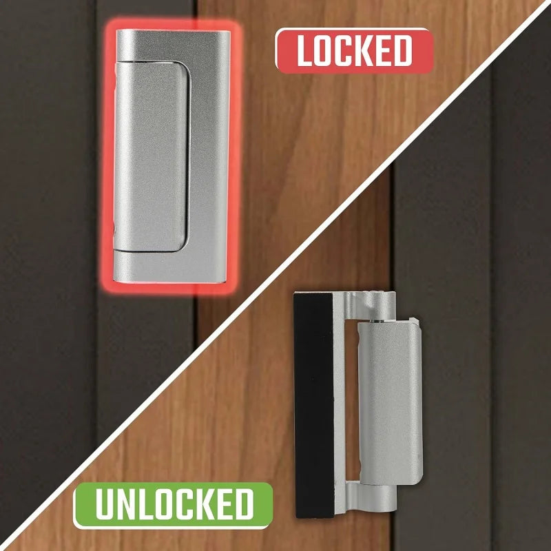 New Inward Home Security Door Reinforcement Lock,3 Inch Stop,Aluminum Alloy Anti-theft Door Locks Preventing Unauthorized Entry