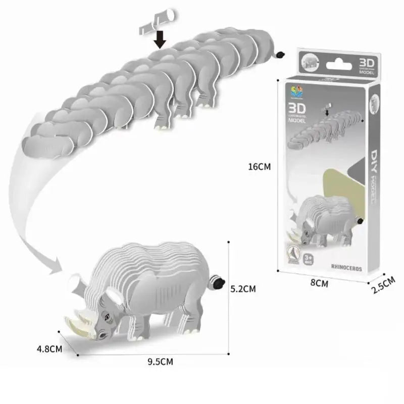 1 Set Kids Educational Montessori Toys Funny DIY Manual Assembly Three-dimensional Model Animal 3D Paper Puzzle Toy