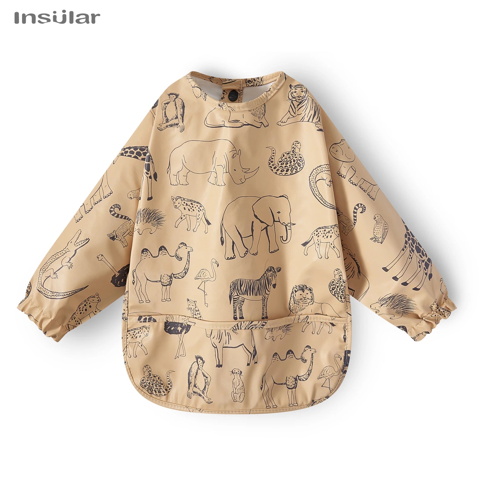 New Baby Bib with Pocket for Feeding Accessories Bibs for Children Waterproof Long Sleeve Bibs Aprons with Long Sleeve