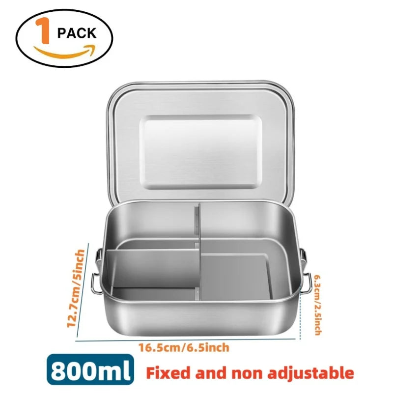 Bento Lunch Box adults, 304 Stainless Steel airtight lunchbox Food taper Meal Prep Containers,Packed lunch Bento Box BPA-free