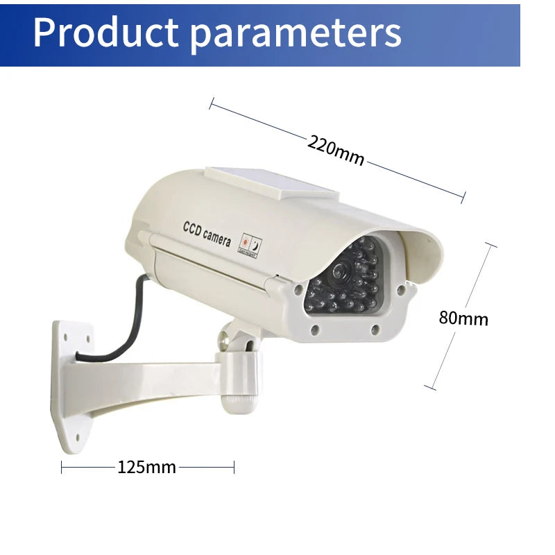 Simulation Solar Camera Waterproof Fake Camera Dummy CCD Security Camera Red Flashing Led Home Office Surveillance Scare Theft