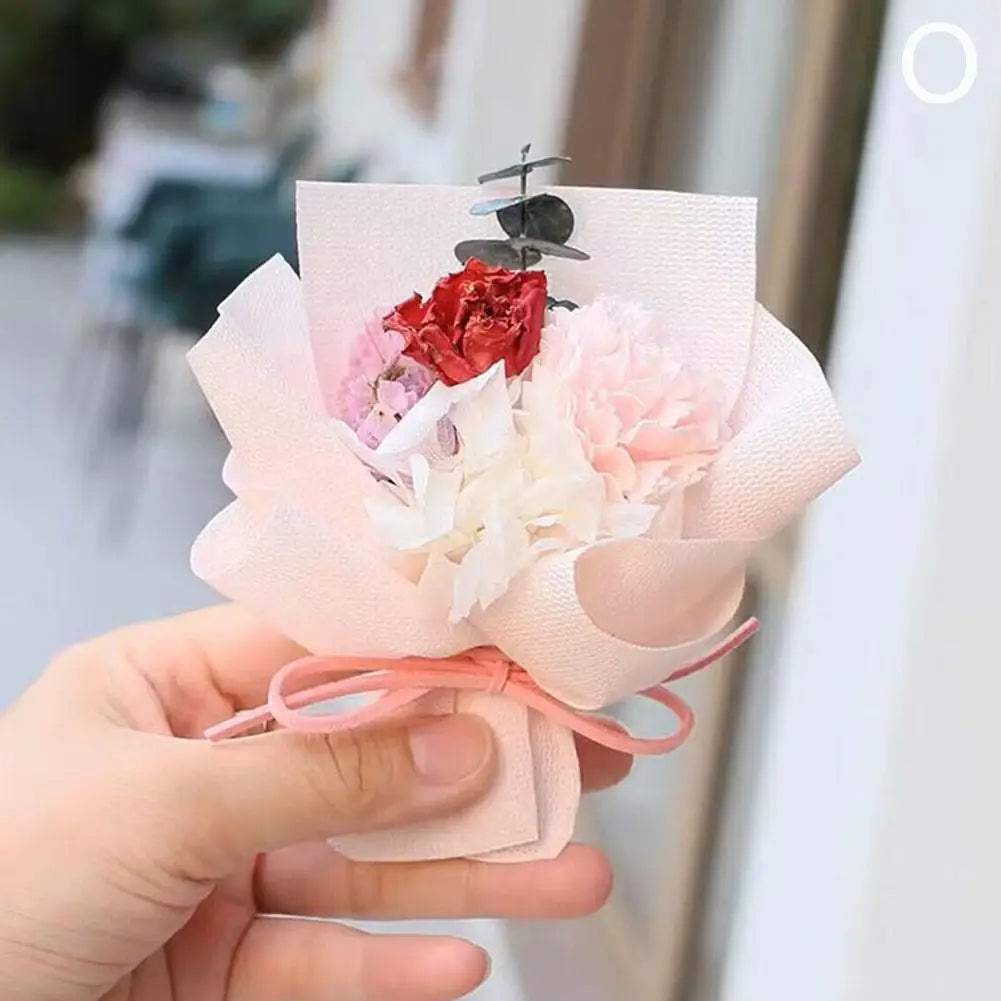 Valentine's Day Dried Flowers Bouquet Auto Perfume Air Vent Clip Mini Bouquet Eternal Flower Car Interior Ornament Holiday Gifts