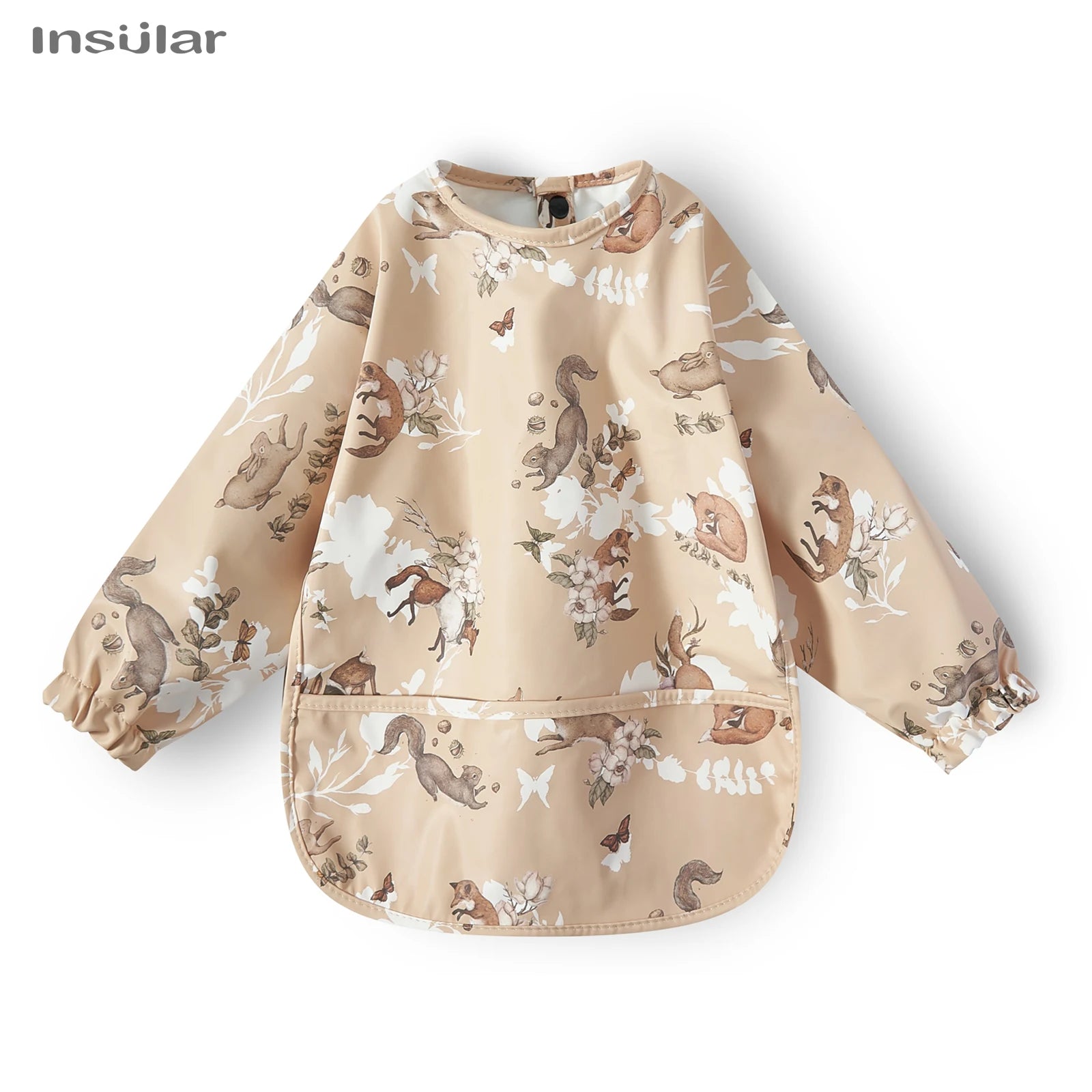 New Baby Bib with Pocket for Feeding Accessories Bibs for Children Waterproof Long Sleeve Bibs Aprons with Long Sleeve