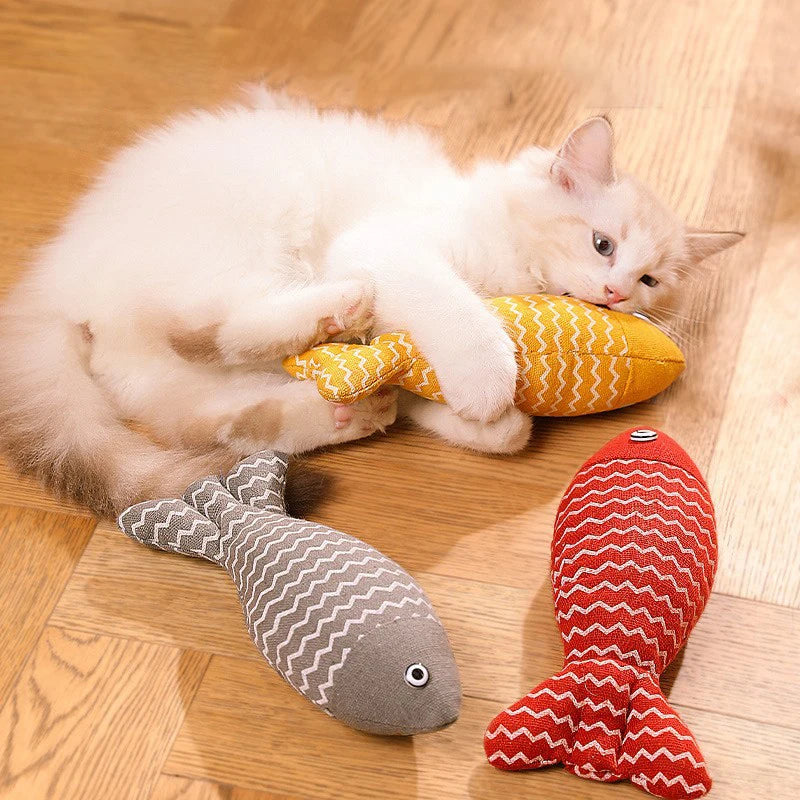 Cat Toys Fish Interactive Cat Toy Cat Chew Toy Simulation Fish Cat Pillow Kitten Exercise Kicker Toys for Indoor Cats Kitty Kit