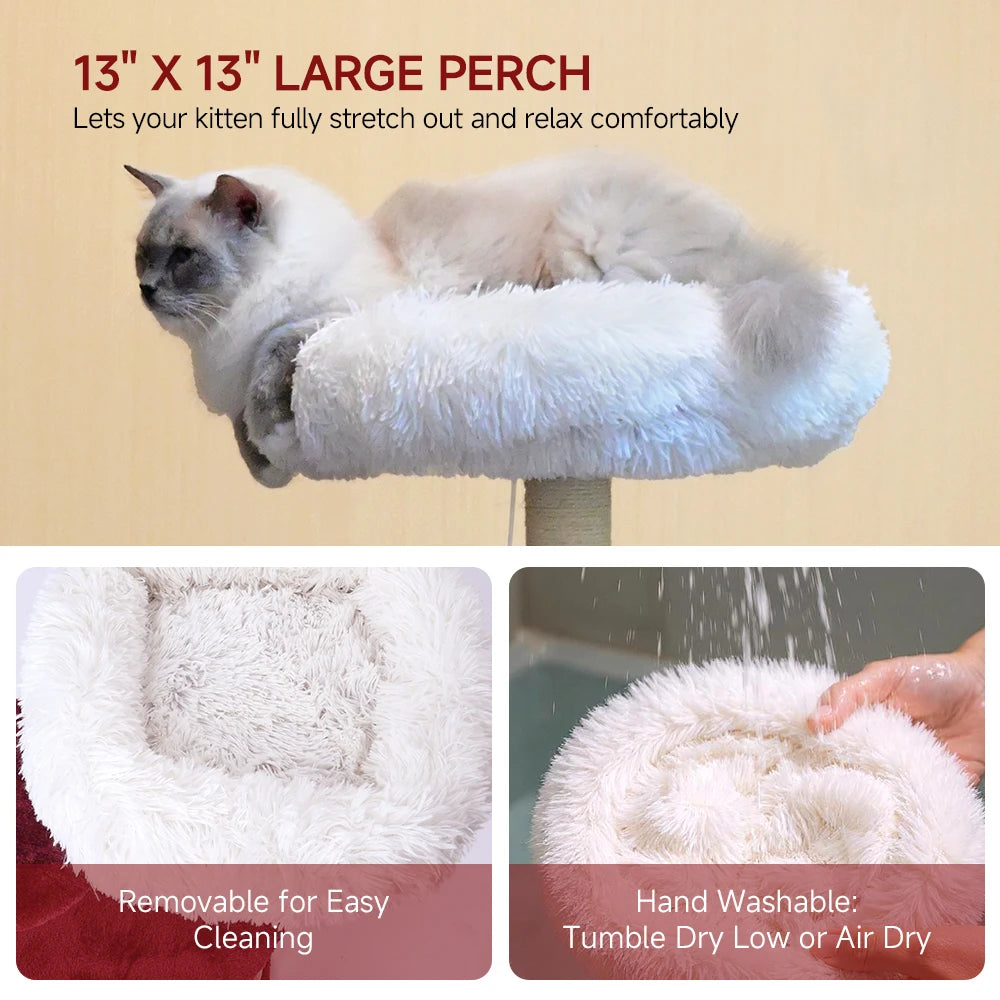 Cat Tree Tower for Indoor Cats Large Adults, Cat Tower with Scratching Post, Multi-Level Furniture Activity Center