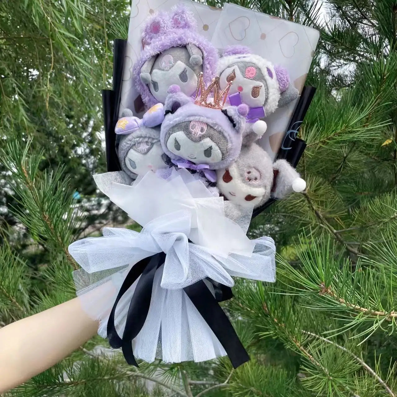 Christmas Gifts Cartoon Plush Bouquet My Melody Kuromi Cinnamoroll Kt Cat Plush Doll Toy  Valentine Graduation Gifts
