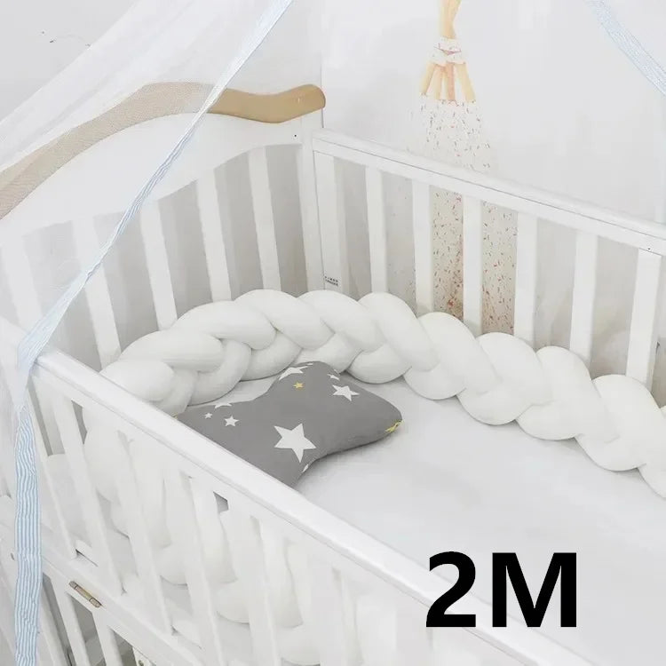 Baby Crib Protector Bed Braid Knot Cushion for Infant Kids 3 Shares Toddler Baby Bed Bumpers In The Crib Newborn 1M/2M/3M/4M