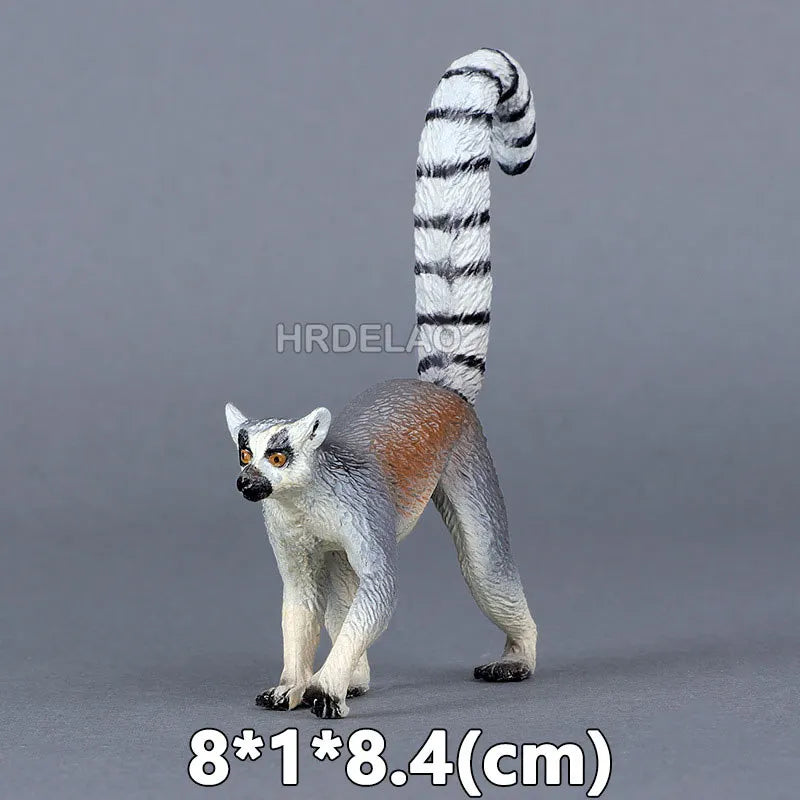 Realista Wild Animal Figurines Zoo Wolf Monkey Bat Chameleon Pangolin Squirrel Donkey Horse Action Model Toys for children Gift