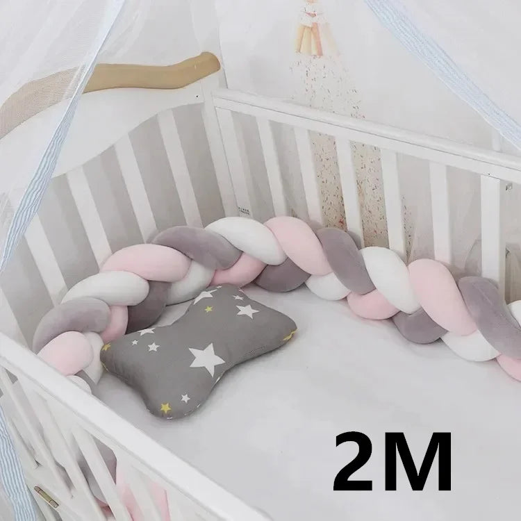 Baby Crib Protector Bed Braid Knot Cushion for Infant Kids 3 Shares Toddler Baby Bed Bumpers In The Crib Newborn 1M/2M/3M/4M