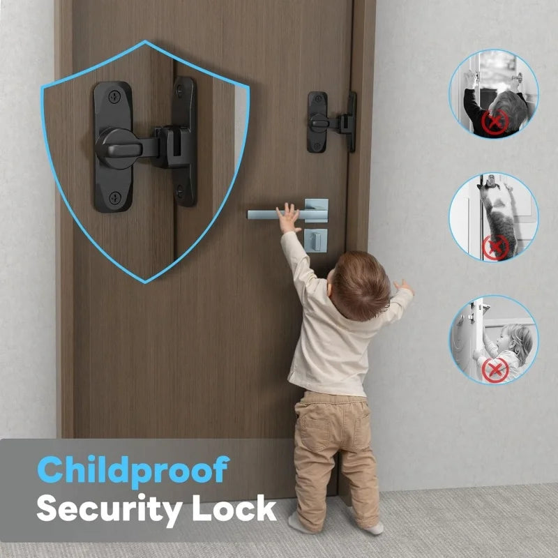 90/180 Degree Flip Door Lock Home Security Sliding Door Latch Small Gate Latches Hardware Anti-theft Lock Zinc Alloy Door Bolts