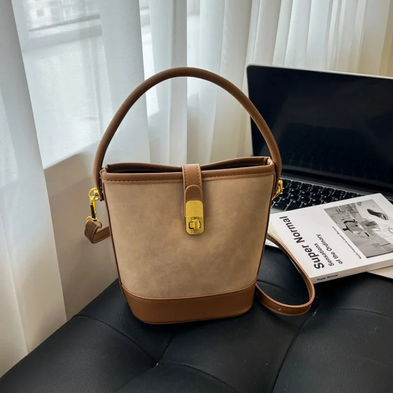 Ladies Tote Bag Made Of Pentagon-Printed Leather Boasting High-End Andorra Commuter Spacious Soft Style