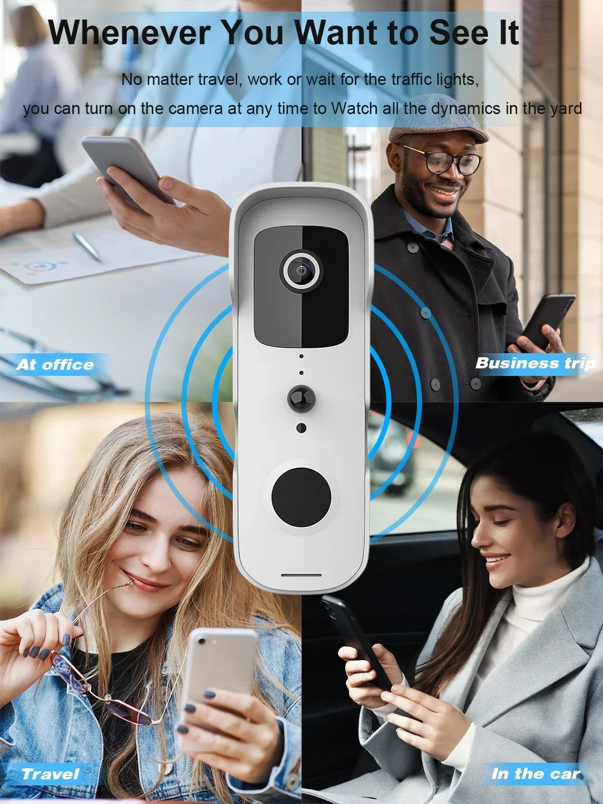 2026 Smart Video Doorbell Waterproof Night Vision Door Viewer 1080P FHD Camera Digital Visual Intercom WIFI 2.4G Tuya Door Bell