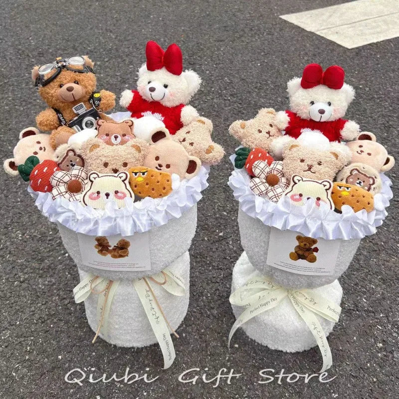 Birthday Gifts for Girlfriend - Cute Doll Bouquet Flowers, Lovely Surprise Present Idea for Her Special Day Valentine's Day