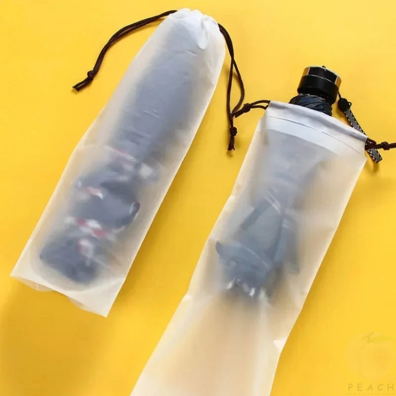 1/3/5pcs Transparent Waterproof Umbrella Storage Bag Portable Reusable Drawstring Bag Home Storage Organizer Umbrella Accessorie
