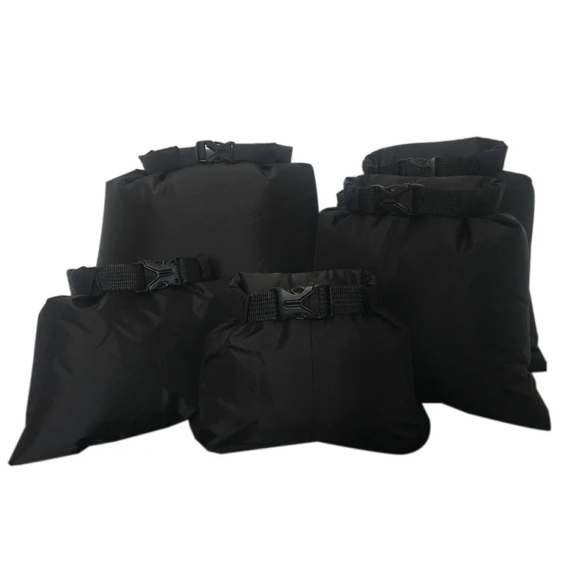 5pcs Waterproof Dry Bag Outdoor Beach Buckled Storage Sack Travel Drifting Swimming Snorkeling Bags Accessories