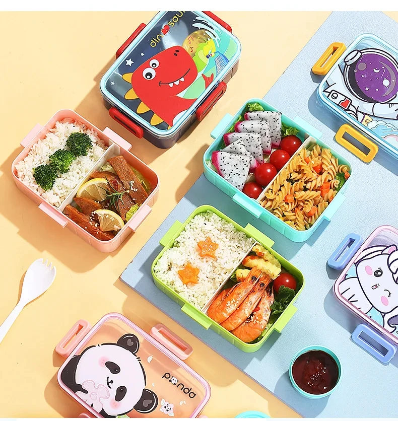 Cute Lunch Box for Kids Girls Boys With Compartments Bento Lunchbox School Child Leakproof Children's Food Snack Boxes New 2025