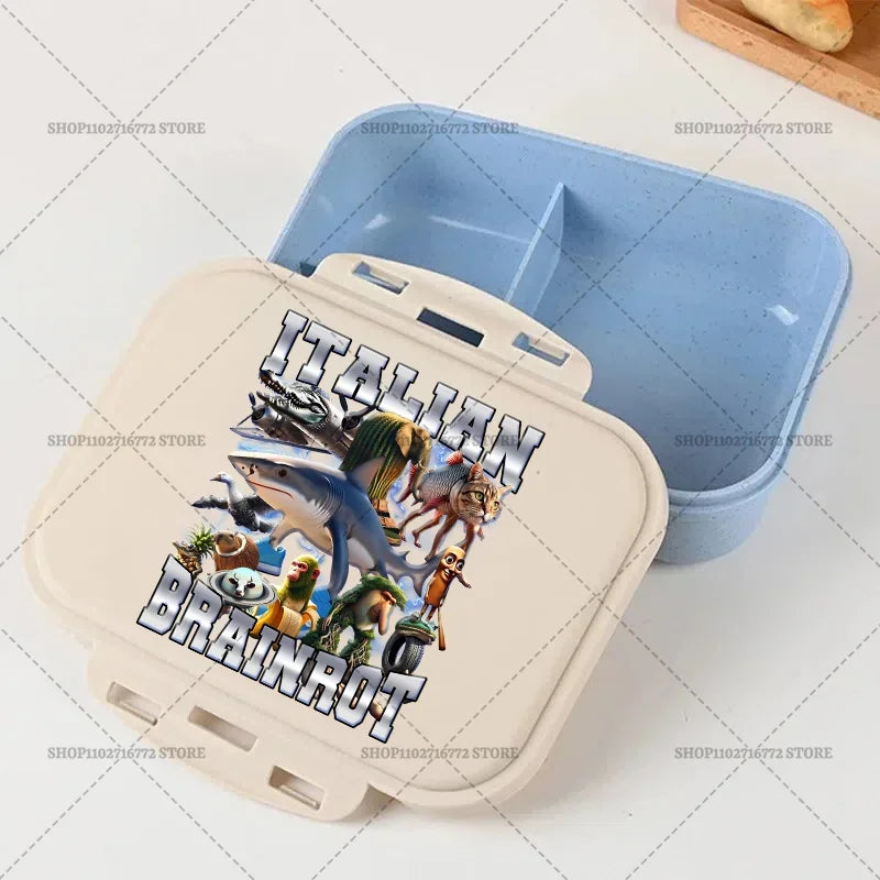 Italian Brainrot Bento Lunch Box Tralalero Tralala Boy Girl Food Storage Containers Kids School Picnic Lunchbox Dinner Case Gift