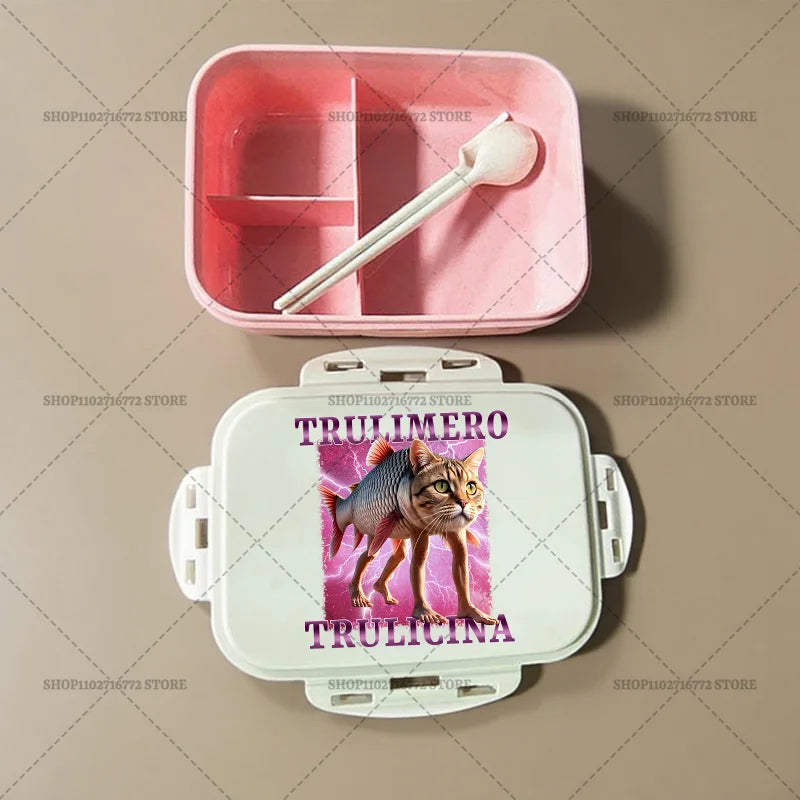 Italian Brainrot Bento Lunch Box Tralalero Tralala Boy Girl Food Storage Containers Kids School Picnic Lunchbox Dinner Case Gift