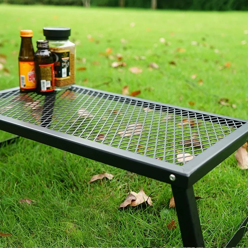 Outdoor Folding Mesh Table Multi-Functional Anti-Scald And Waterproof Barbecue Table Camping Self Driving Portable Folding Table