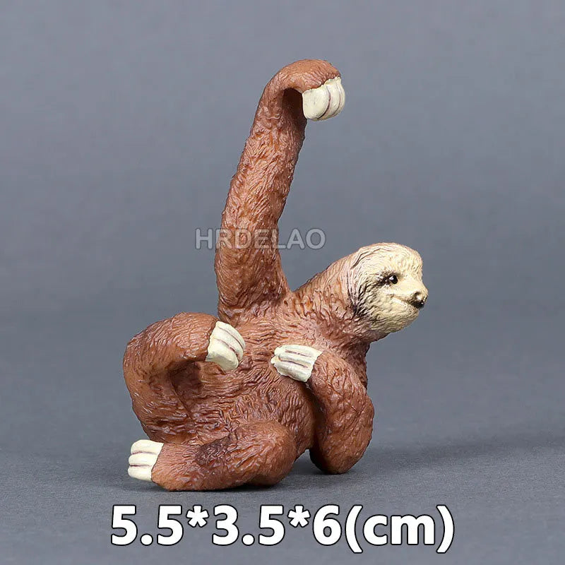 Realista Wild Animal Figurines Zoo Wolf Monkey Bat Chameleon Pangolin Squirrel Donkey Horse Action Model Toys for children Gift