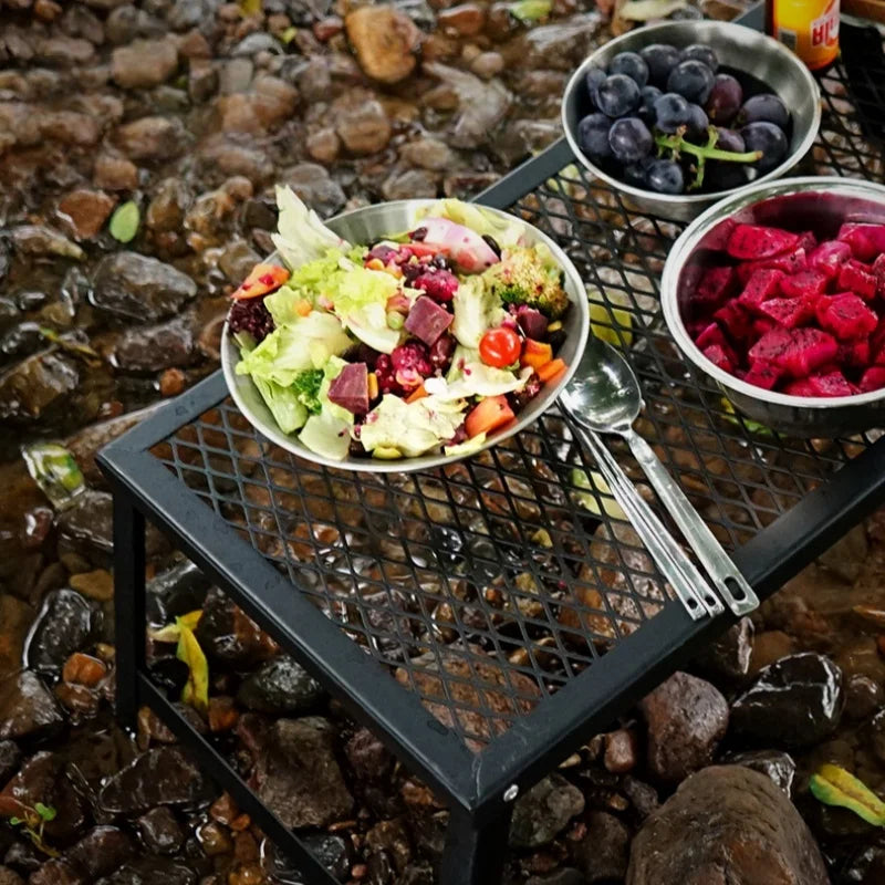 Outdoor Folding Mesh Table Multi-Functional Anti-Scald And Waterproof Barbecue Table Camping Self Driving Portable Folding Table