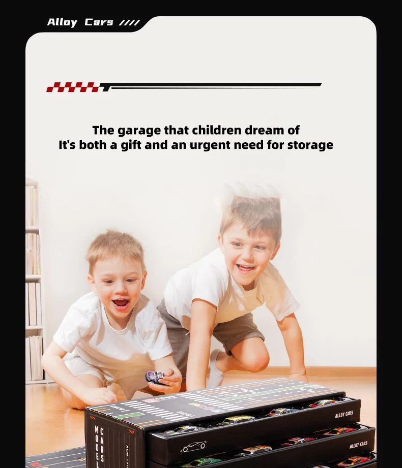 Gift box version: 48-piece alloy car set, children's toy car, tin car, racing model, classic car model, Christmas gift