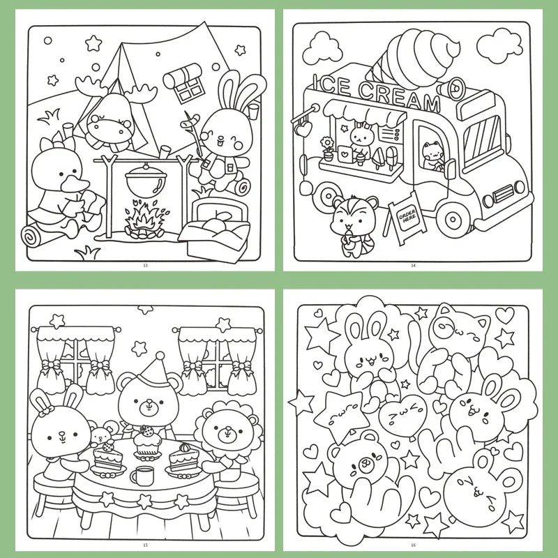 1 Book, 24-page Fun Coloring Book, Animal World, Girl's Time, Ocean Animal Theme, Children and Adult Drawing Picture Book