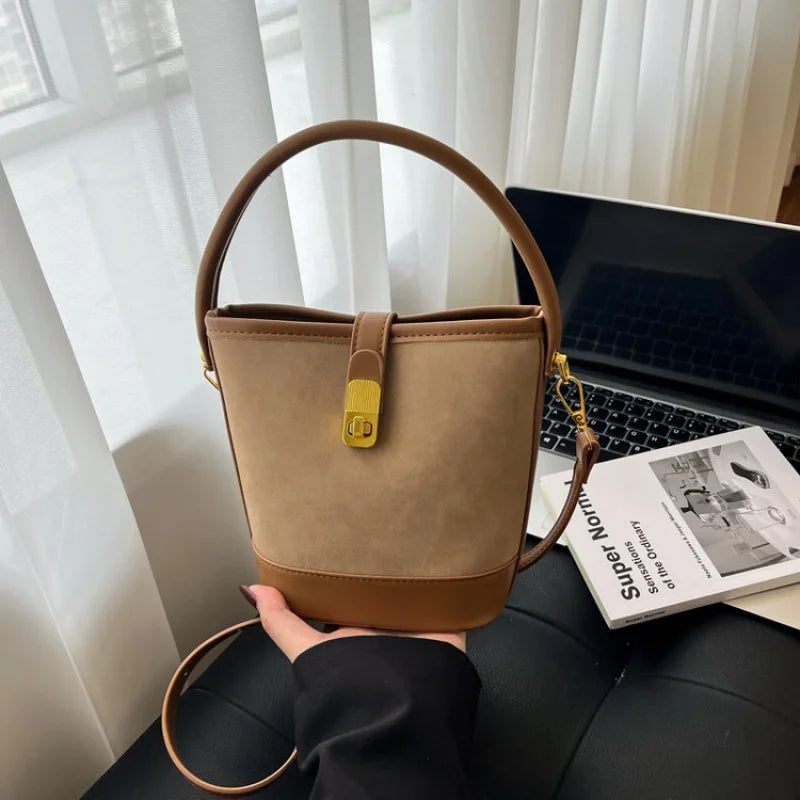 Ladies Tote Bag Made Of Pentagon-Printed Leather Boasting High-End Andorra Commuter Spacious Soft Style