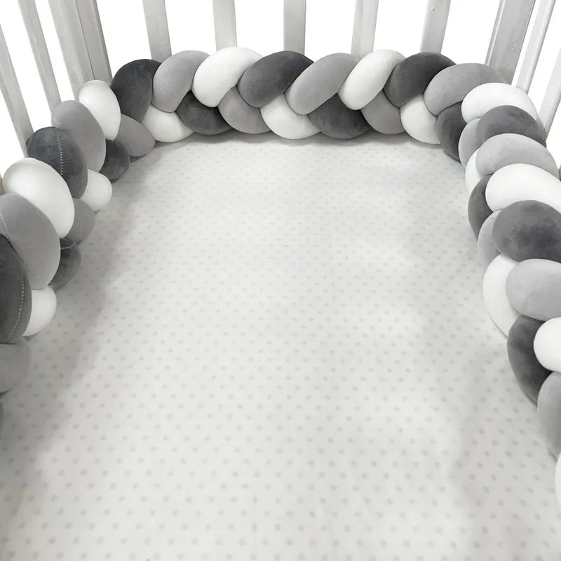 Baby Crib Protector Bed Braid Knot Cushion for Infant Kids 3 Shares Toddler Baby Bed Bumpers In The Crib Newborn 1M/2M/3M/4M