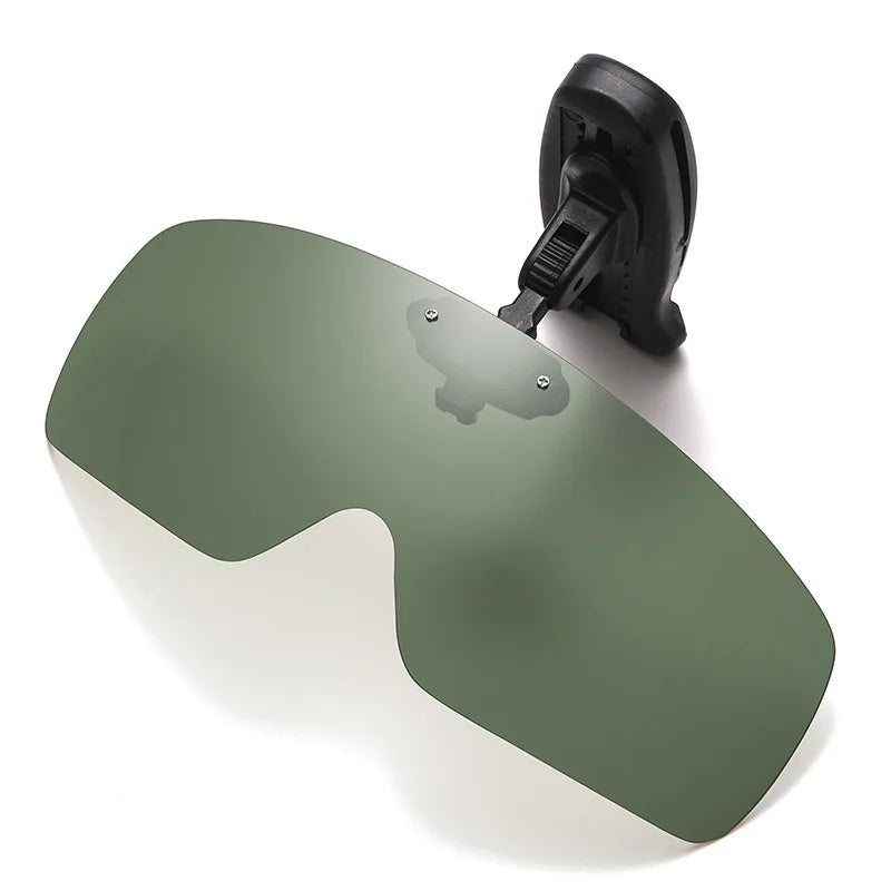 SU01 Fishing Sunglasses with Cap Clip Anti-UV Polarized Wine, Yellow, Gray, Black, Dark Green Coffee especially for Wore Glasses