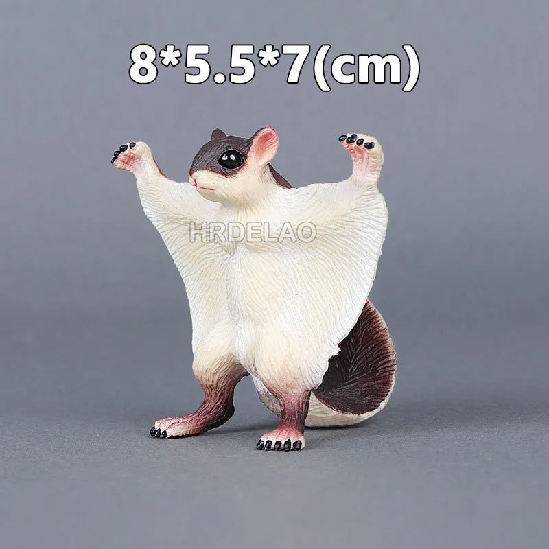 Realista Wild Animal Figurines Zoo Wolf Monkey Bat Chameleon Pangolin Squirrel Donkey Horse Action Model Toys for children Gift