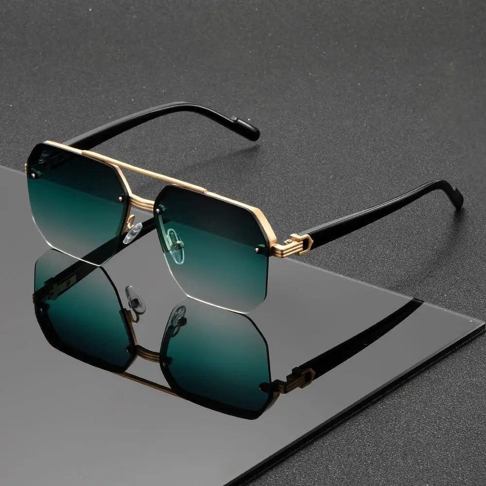 1 piece, stylish and retro, double-bridge frame sunglasses, unisex, suitable for gifting to relatives and friends, gatherings,