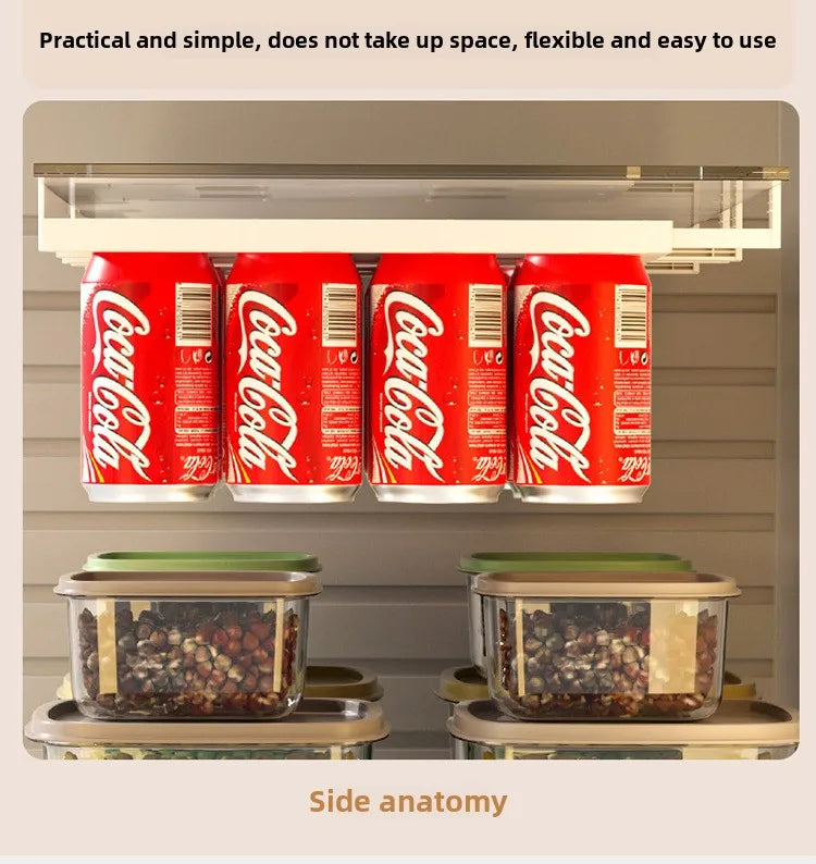 Refrigerator Storage Cabinet Drawer Can Dispenser Beverage Rack Plastic Food Storage Rack  Fridge Organizer Kitchen