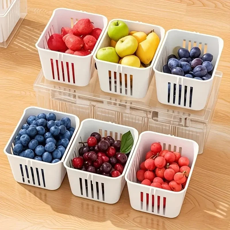 Compartment Food Storage Containers, Square Transparent Bento Box Set for Refrigerator,Salad Fruit Vegetable Condiment Organizer