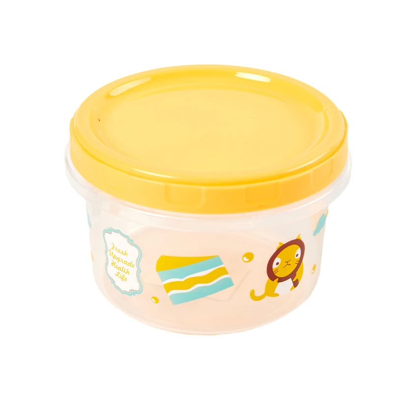 1Pcs 250/500ml Bento Box Children Plastic Cartoon Cute Lunch Box Outdoor Food Storage Container Kids Student Lunch Box Utensils