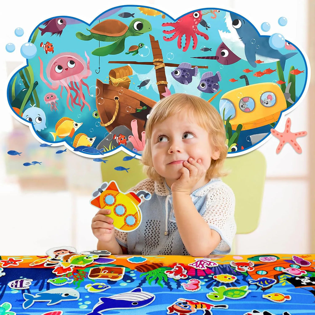 Farm Animals Felt Story Board Set Storytelling Early Learning Interactive Play Kit Wall Hanging Puzzle Toys for Toddlers Gifts