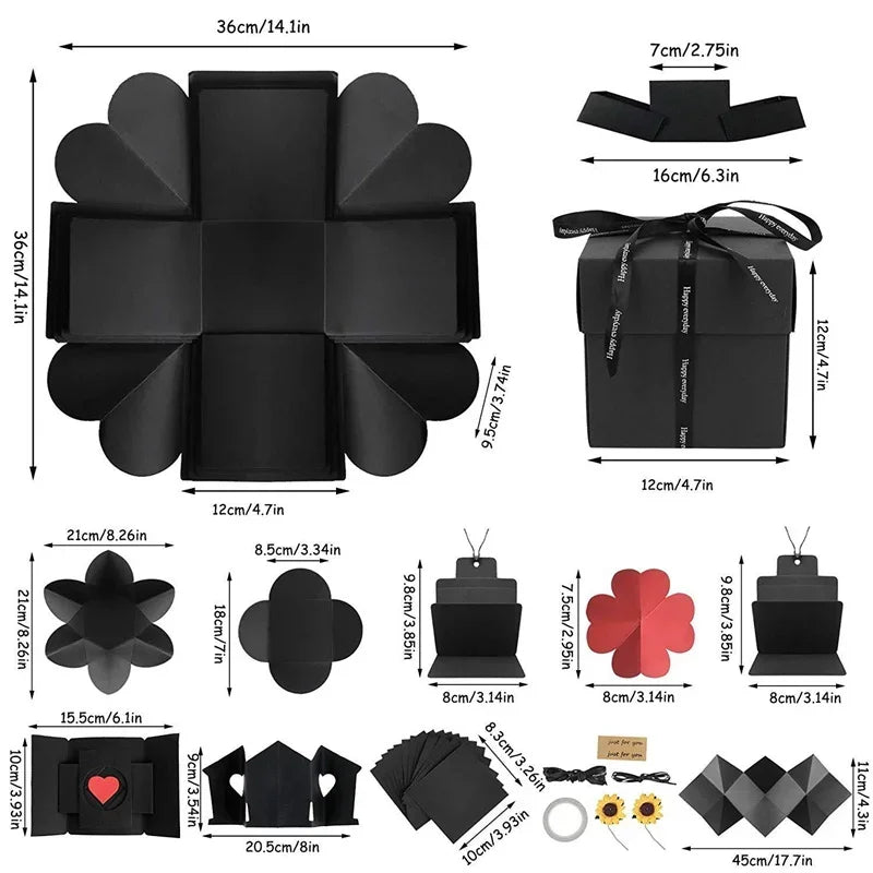 1Set Explosion Photo Album Gift Box Storage Box Valentine's Day Surprise Gift Box Romantic Couple Creative Gift