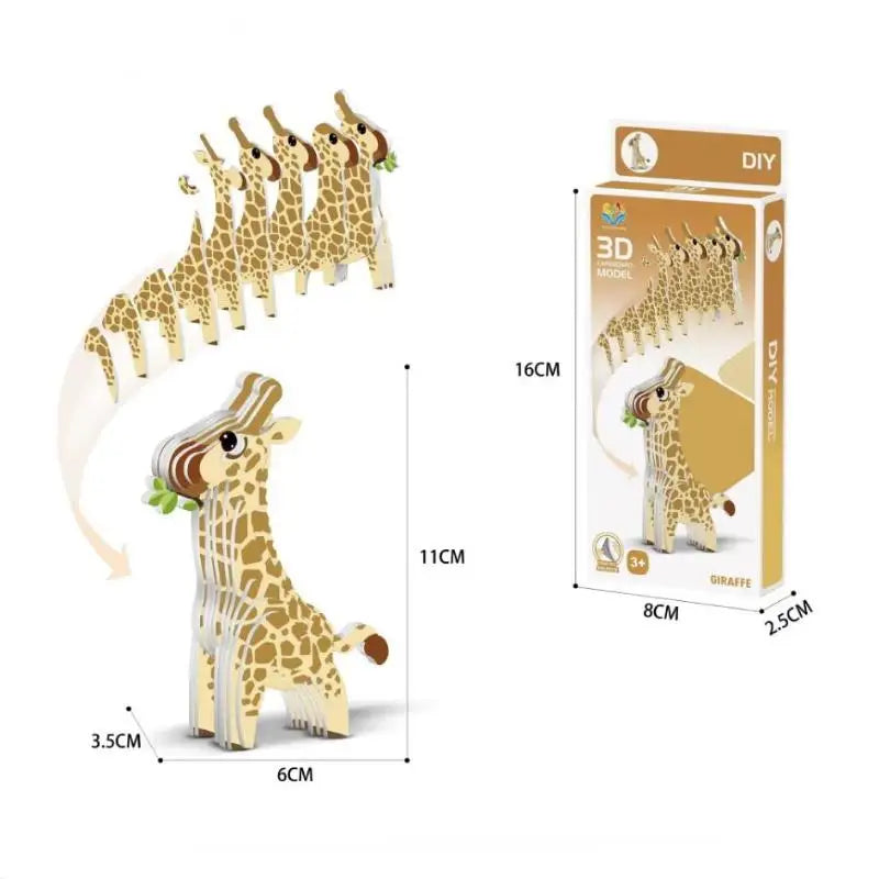 1 Set Kids Educational Montessori Toys Funny DIY Manual Assembly Three-dimensional Model Animal 3D Paper Puzzle Toy