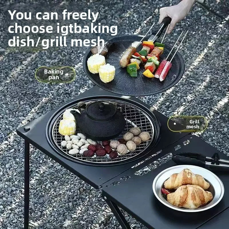 Outdoor folding table, easy to install, camping table, aluminum alloy, lightweight picnic table, portable storage,multi-function