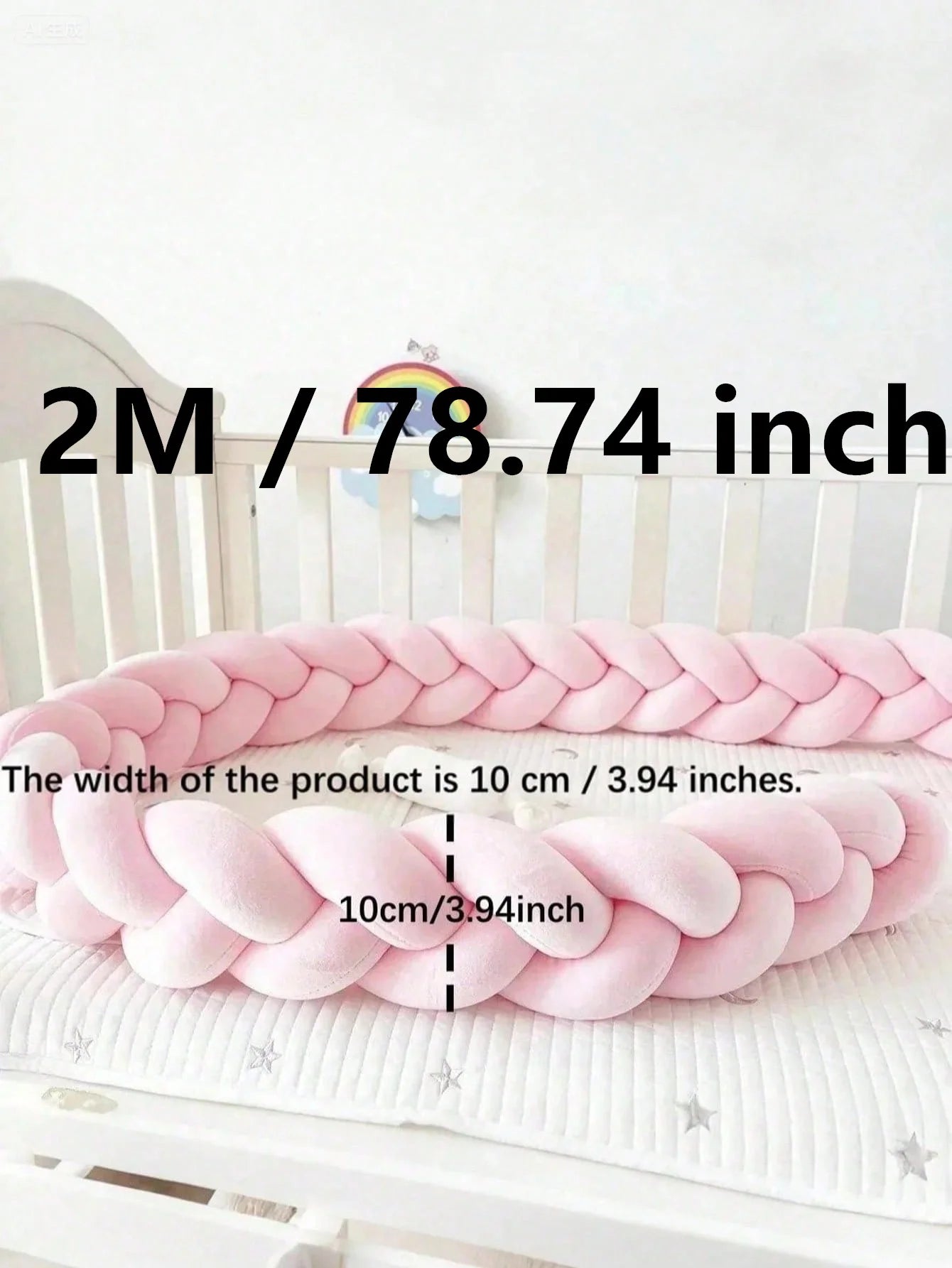 Baby Crib Protector Bed Braid Knot Cushion for Infant Kids 3 Shares Toddler Baby Bed Bumpers In The Crib Newborn 1M/2M/3M/4M