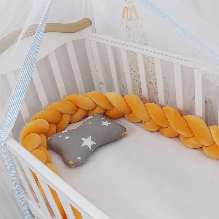 Baby Crib Protector Bed Braid Knot Cushion for Infant Kids 3 Shares Toddler Baby Bed Bumpers In The Crib Newborn 1M/2M/3M/4M