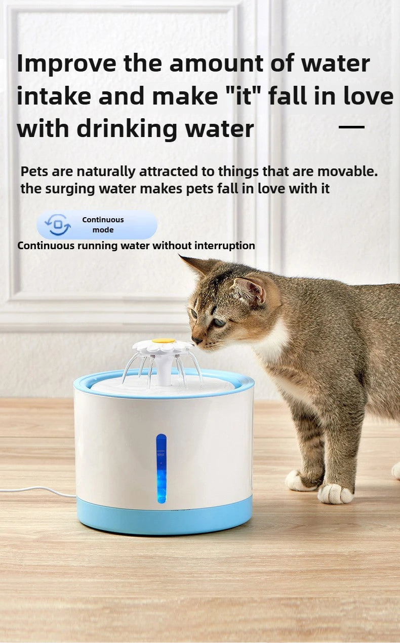 Cat Water Dispenser Automatic Filter Circulation Flowing Water Silent Filter Element Pets Water Fountain Pet Products
